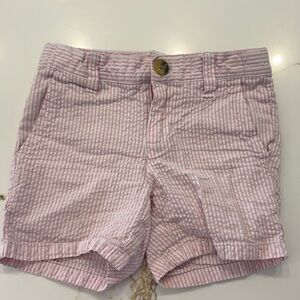 Janie and Jack Pink and White Seersucker Shorts